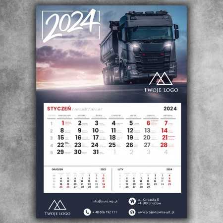 25 szt Branża Transportowa Kalendarz Firmowy Biznesowy Jednodzielny z Logo Twojej Firmy KAL09