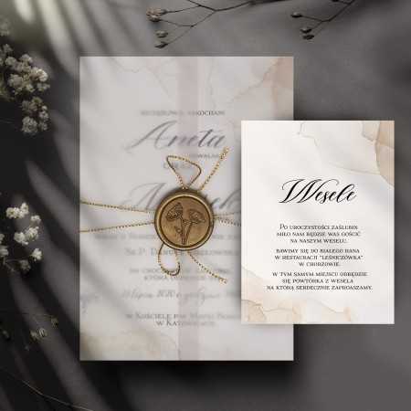 Zaproszenia Ślubne z Kalką Jednokartkowe SL131 2