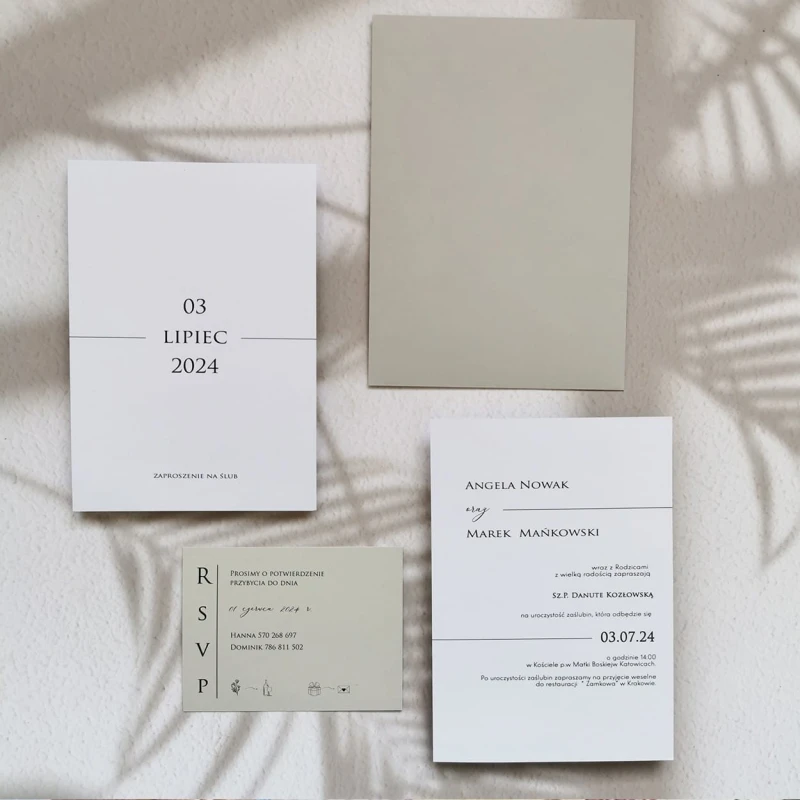 probka-eleganckie-zaproszenia-slubne-minimalistycz